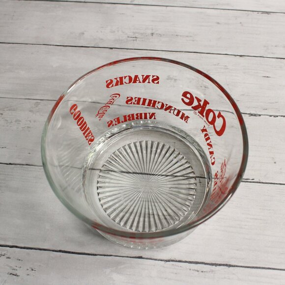 Coke Cola Vintage Snack Serving Bowl Heavy Glass Red Munchies - Picture 4 of 5